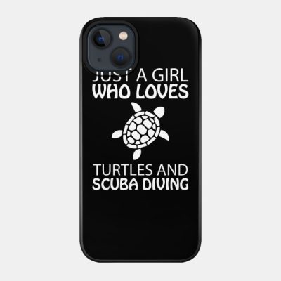 Girl Turtle Scuba Diving Phone Case Official Scuba Diving Gifts Merch