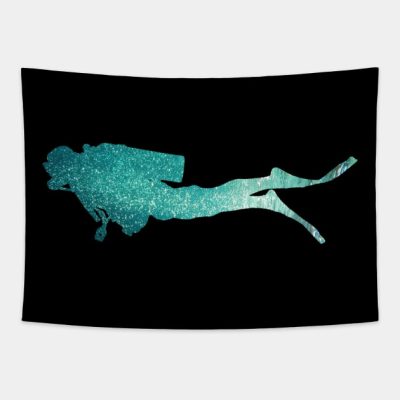 Scuba Diving Design Diver Silhouette Tapestry Official Scuba Diving Gifts Merch