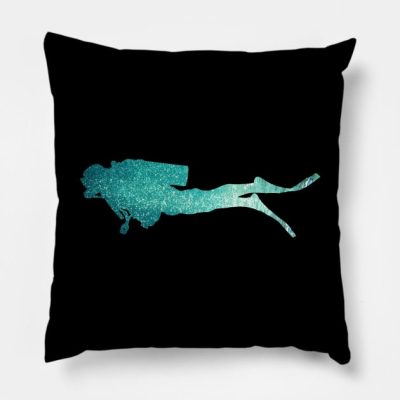 Scuba Diving Design Diver Silhouette Throw Pillow Official Scuba Diving Gifts Merch