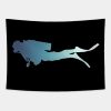 Scuba Diving Design Silhouette Tapestry Official Scuba Diving Gifts Merch