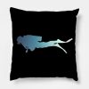 Scuba Diving Design Silhouette Throw Pillow Official Scuba Diving Gifts Merch