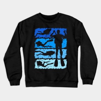 Scuba Diving Vintage Retro Scuba Diver Crewneck Sweatshirt Official Scuba Diving Gifts Merch