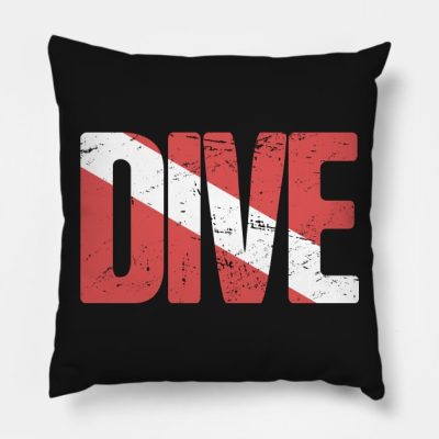 Dive Scuba Diving Flag Throw Pillow Official Scuba Diving Gifts Merch