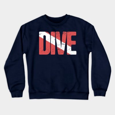 Dive Scuba Diving Flag Crewneck Sweatshirt Official Scuba Diving Gifts Merch