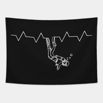 Scuba Diving Heartbeat Tapestry Official Scuba Diving Gifts Merch