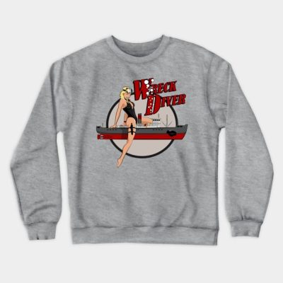 Wreck Diver Pinup Crewneck Sweatshirt Official Scuba Diving Gifts Merch