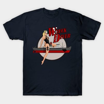 Wreck Diver Pinup T-Shirt Official Scuba Diving Gifts Merch