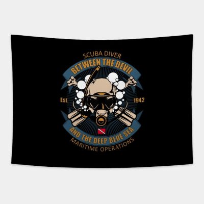 Scuba Diver Est1942 Tapestry Official Scuba Diving Gifts Merch