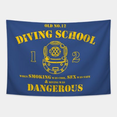 Funny Commercial Diver Old No12 Diving School Tapestry Official Scuba Diving Gifts Merch