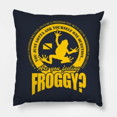 Frogman Scuba Diver Throw Pillow Official Scuba Diving Gifts Merch