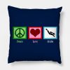 Peace Love Scuba Diving Throw Pillow Official Scuba Diving Gifts Merch