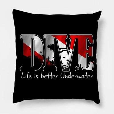 Scuba Diving Club Throw Pillow Official Scuba Diving Gifts Merch