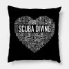 Scuba Diving Heart Throw Pillow Official Scuba Diving Gifts Merch