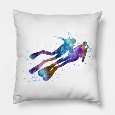 Scuba Divers Scuba Couple Scuba Diver Throw Pillow Official Scuba Diving Gifts Merch