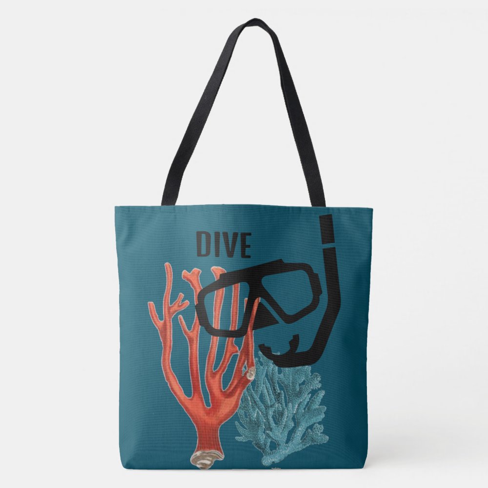 diving snorkel coral custom tote bag rdee1b52100934383b46b4f6439bf2cb9 6k49p 1000 - Scuba Diving Gifts
