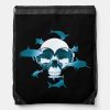 scuba diving skull and sharks graphic design drawstring bag r0a8c1287c21b40a1bd61922f5c757769 zffcx 1000 - Scuba Diving Gifts