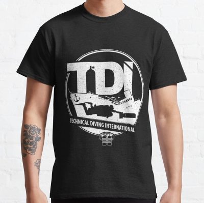 Technical Diving International (Tdi) - Wreck Diver With Dpv T-Shirt Official Scuba Diving Gifts Merch