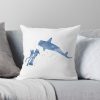 Scuba Diver, Blue Whale Shark, Scuba Couple Throw Pillow Official Scuba Diving Gifts Merch