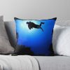 Scuba Deep Diving Throw Pillow Official Scuba Diving Gifts Merch