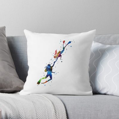 Scuba Divers, Scuba Couple, Scuba Divers Couple, Scuba Diving Throw Pillow Official Scuba Diving Gifts Merch