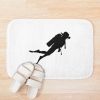 Scuba Diver Silhouette - Black Bath Mat Official Scuba Diving Gifts Merch