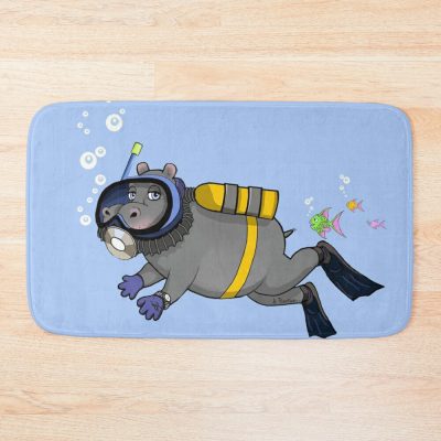 Diver Hippo Bath Mat Official Scuba Diving Gifts Merch