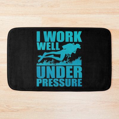 I Work Well Under Pressure Scuba Diver Diving Gift Bath Mat Official Scuba Diving Gifts Merch