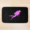 Scuba Diver Silhouette - Pink Bath Mat Official Scuba Diving Gifts Merch