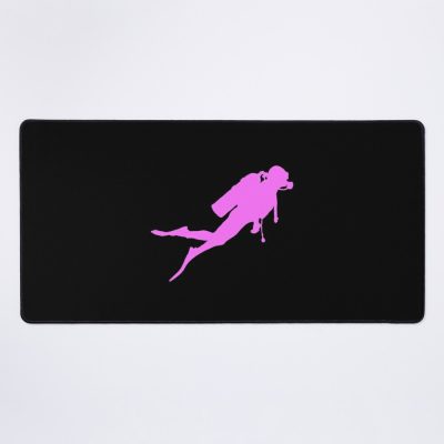 Scuba Diver Silhouette - Pink Mouse Pad Official Scuba Diving Gifts Merch