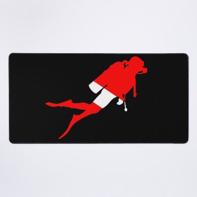 Scuba Diver Silhouette - Diver Down Mouse Pad Official Scuba Diving Gifts Merch