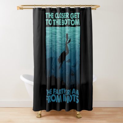 Funny Scuba Diving Themed Design Scuba Dive Shower Curtain Official Scuba Diving Gifts Merch