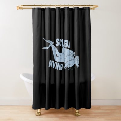 Scuba Diving Cave Diving Shower Curtain Official Scuba Diving Gifts Merch