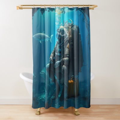 Scuba Diving Travel Shower Curtain Official Scuba Diving Gifts Merch