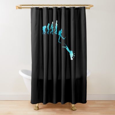 Scuba Diving Evolution Shower Curtain Official Scuba Diving Gifts Merch