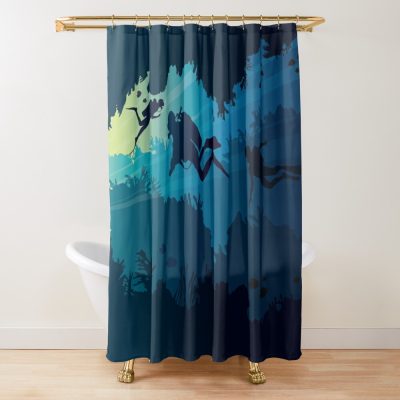 Scuba Diving Pattern Shower Curtain Official Scuba Diving Gifts Merch