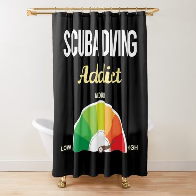 Addict Scuba Diving Diver Shower Curtain Official Scuba Diving Gifts Merch