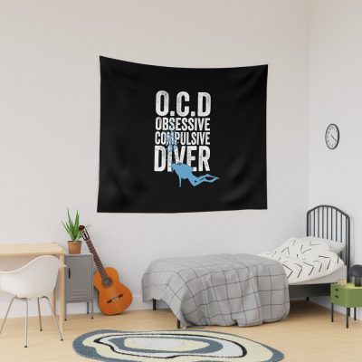 Scuba Diving Obsessive Compulsive Diver Tapestry Official Scuba Diving Gifts Merch