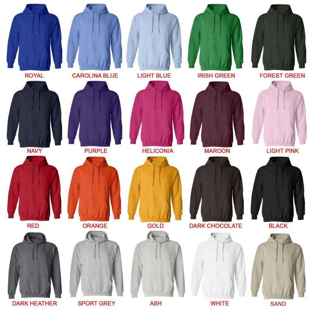 hoodie color chart - Scuba Diving Gifts