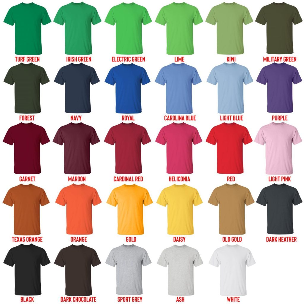 t shirt color chart - Scuba Diving Gifts